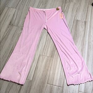 Juicy Couture Pink Flared Lounge Pants with Drawstring